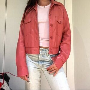 Pretty in pink Wilfred Melina faux leather jacket in pink XS!! 💕 only worn 4 X